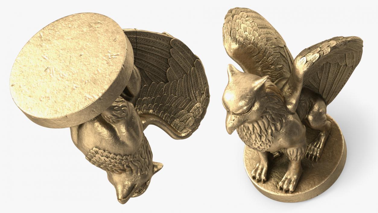 Griffin Statue Gold 3D model