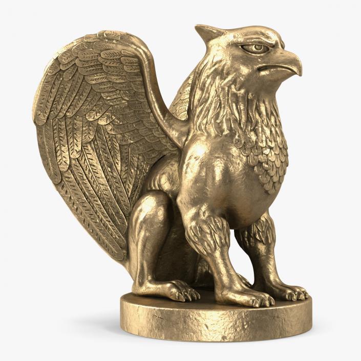 Griffin Statue Gold 3D model