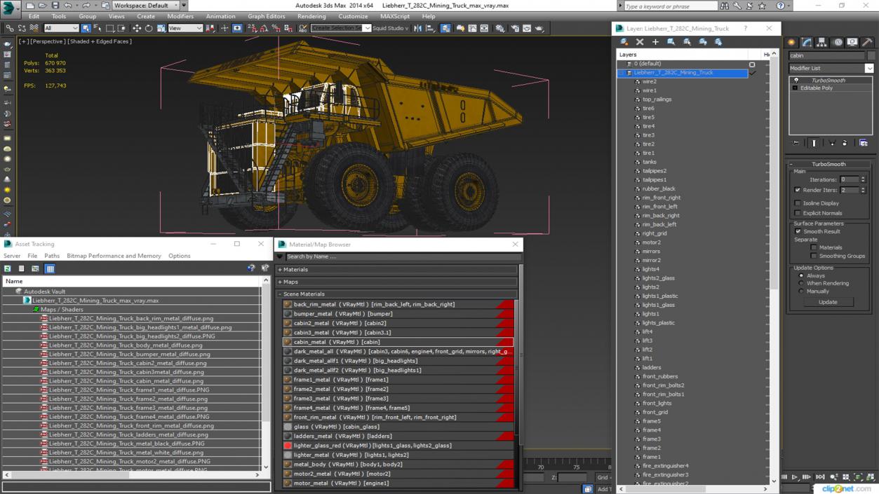 3D Liebherr T 282C Mining Truck model