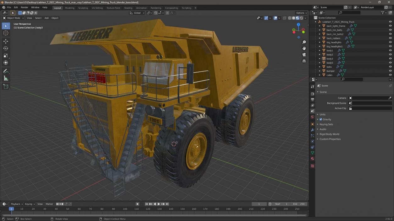 3D Liebherr T 282C Mining Truck model