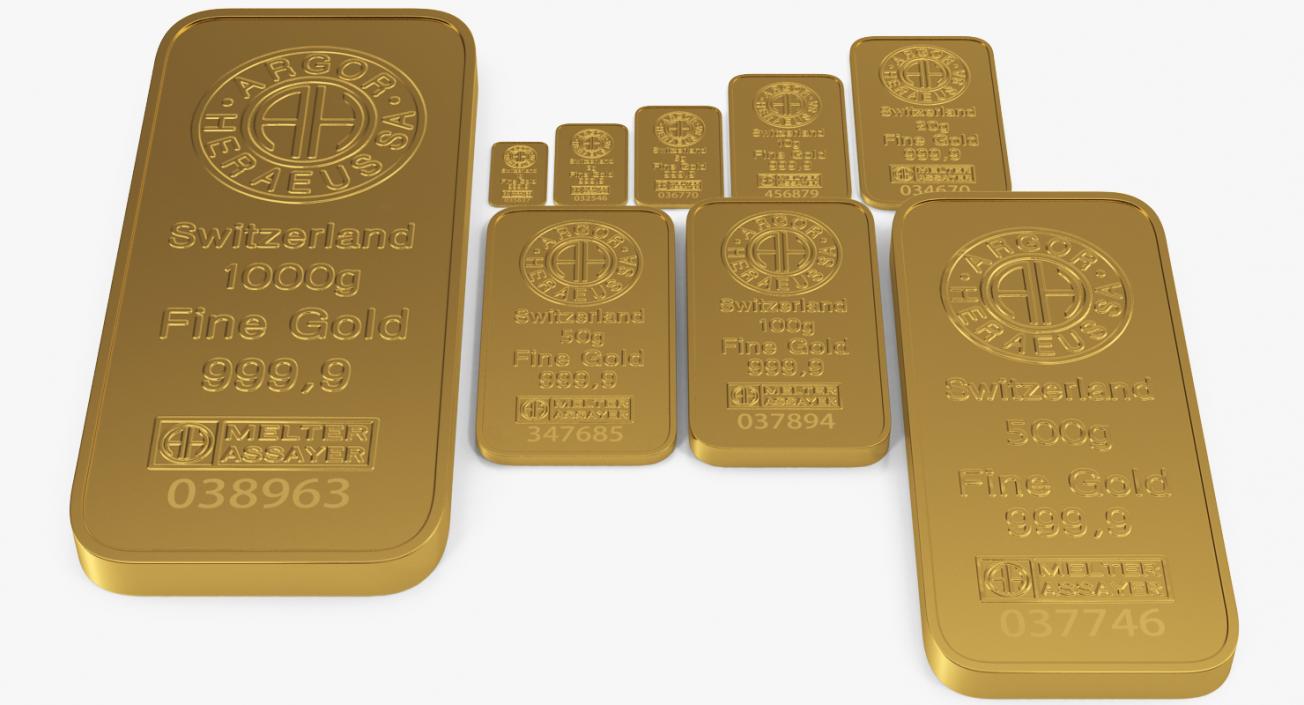 3D Gold and Silver Bars Collection