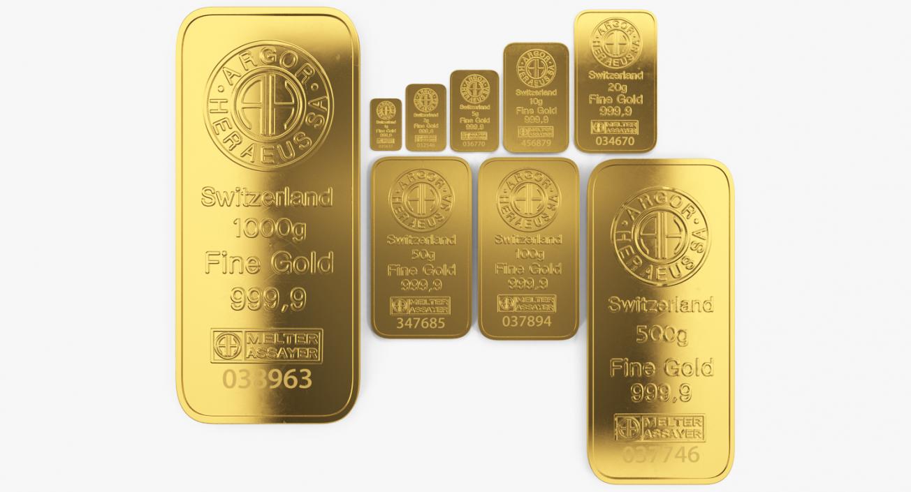 3D Gold and Silver Bars Collection