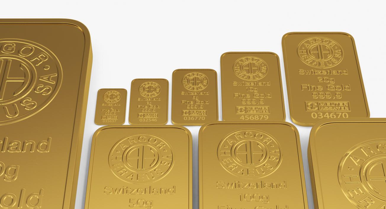 3D Gold and Silver Bars Collection