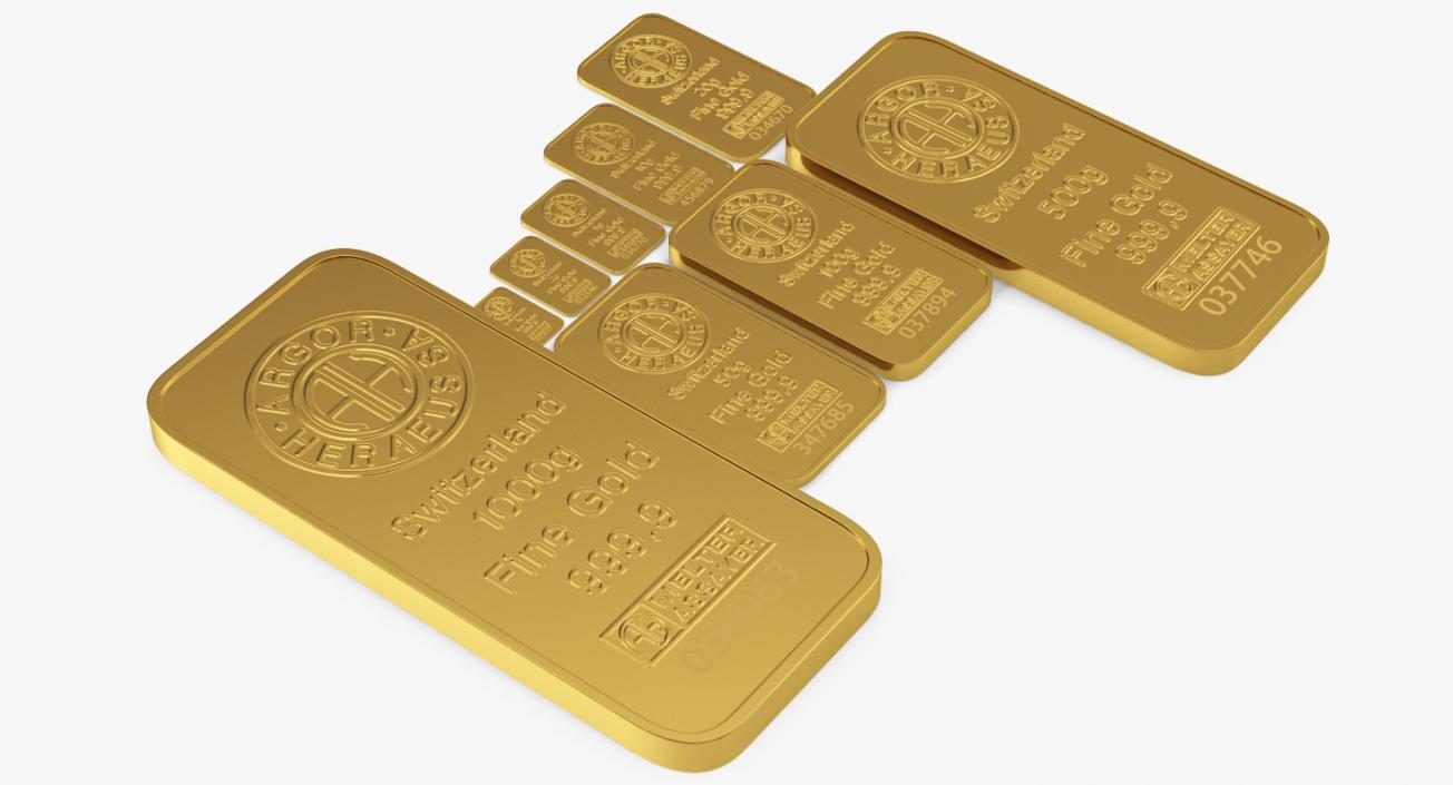 3D Gold and Silver Bars Collection