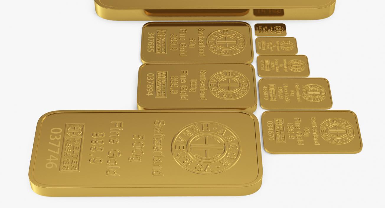 3D Gold and Silver Bars Collection