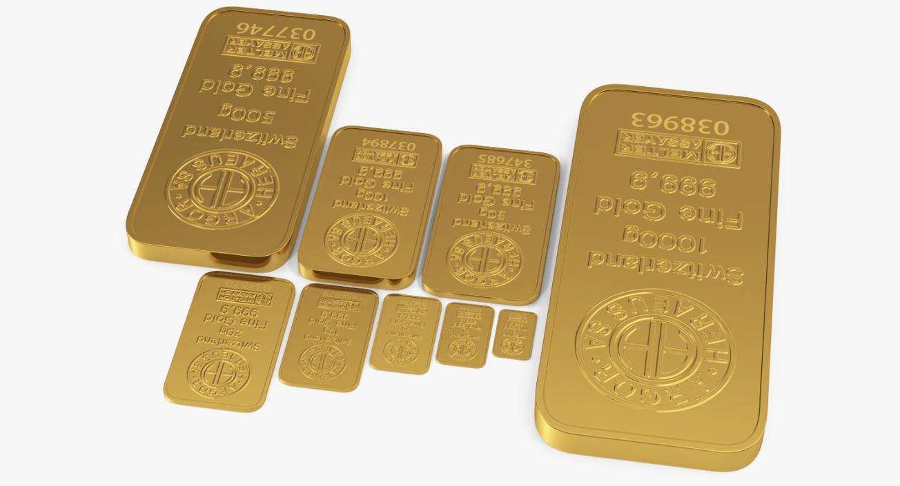 3D Gold and Silver Bars Collection