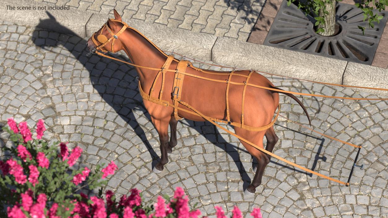 3D Horse Leather Single Driving Harness