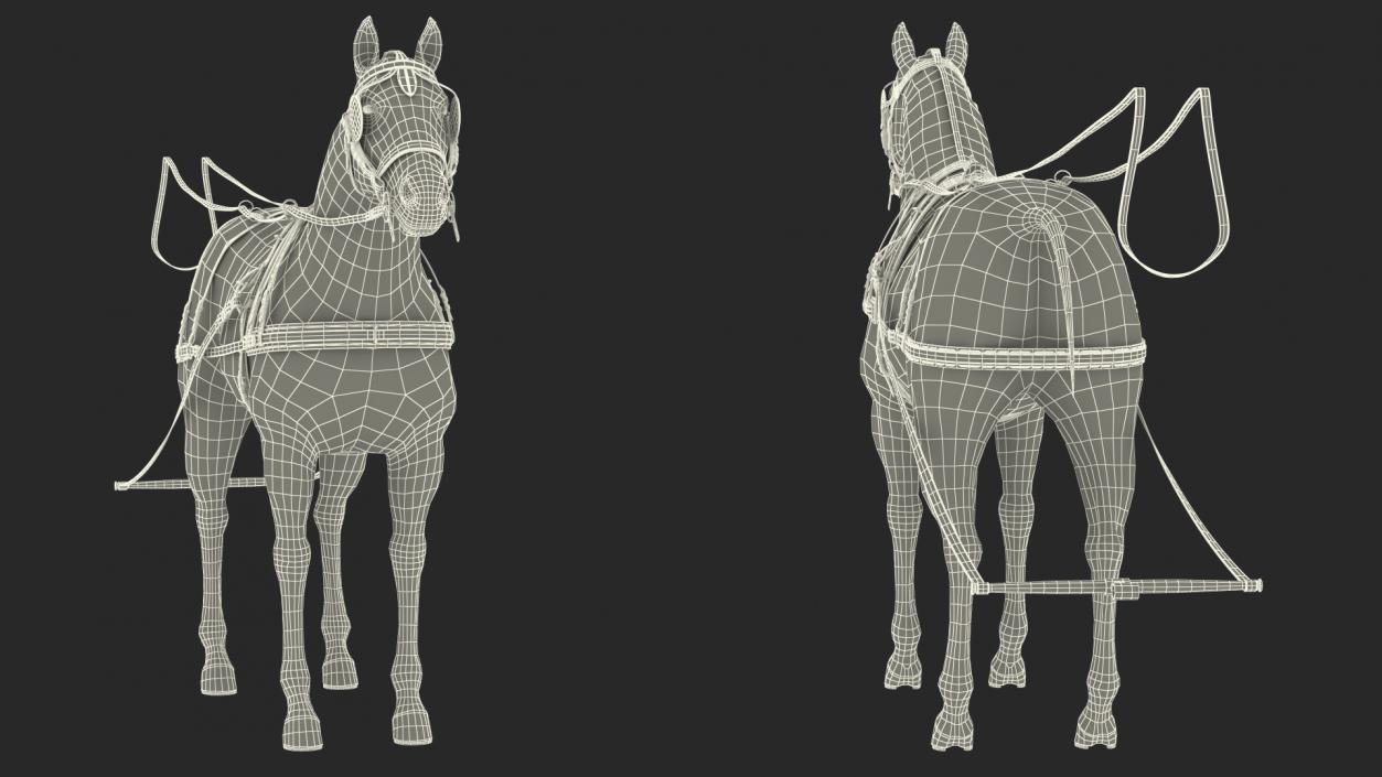 3D Horse Leather Single Driving Harness