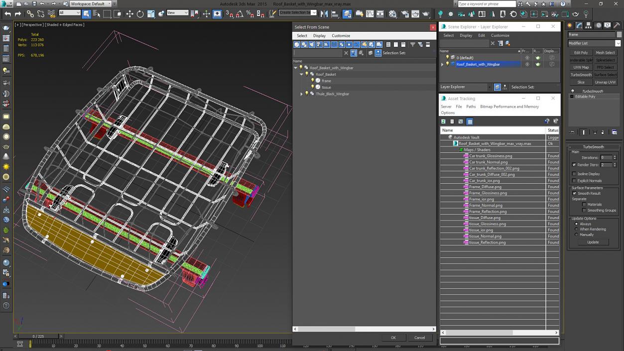 Roof Basket with Wingbar 3D model