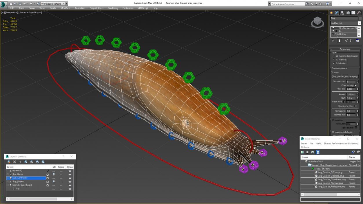 3D Spanish Slug Rigged for Cinema 4D model