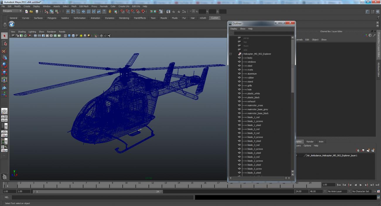 3D model Air Ambulance Helicopter MD 902 Explorer