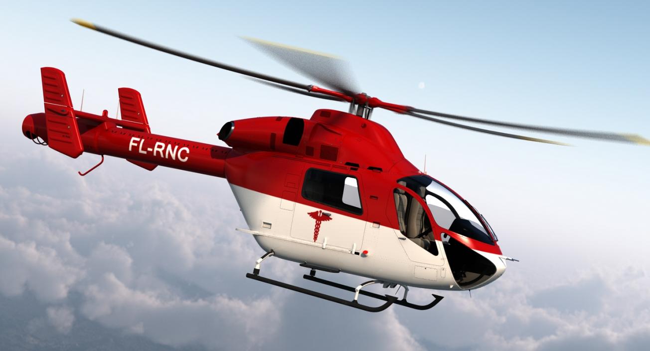 3D model Air Ambulance Helicopter MD 902 Explorer