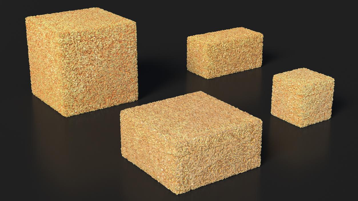 3D Brown Sugar Cubes Set