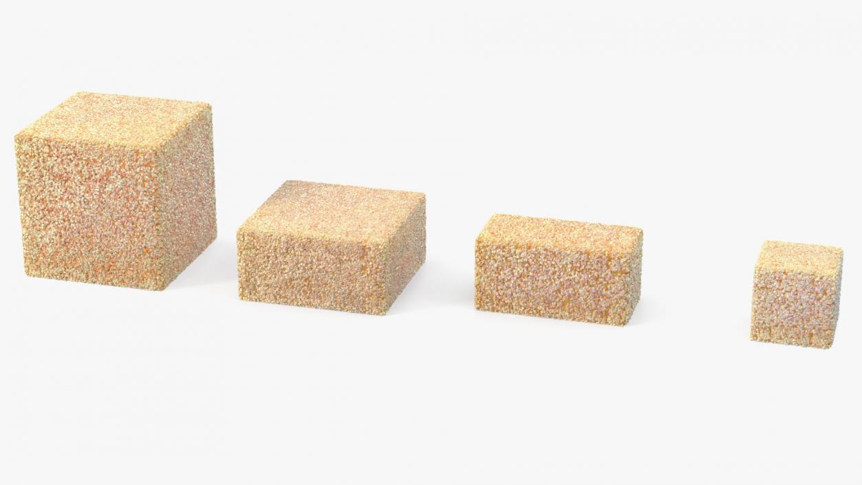 3D Brown Sugar Cubes Set