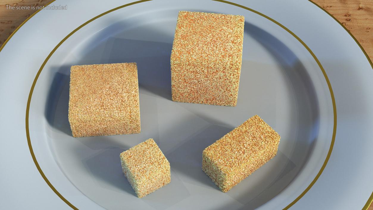 3D Brown Sugar Cubes Set