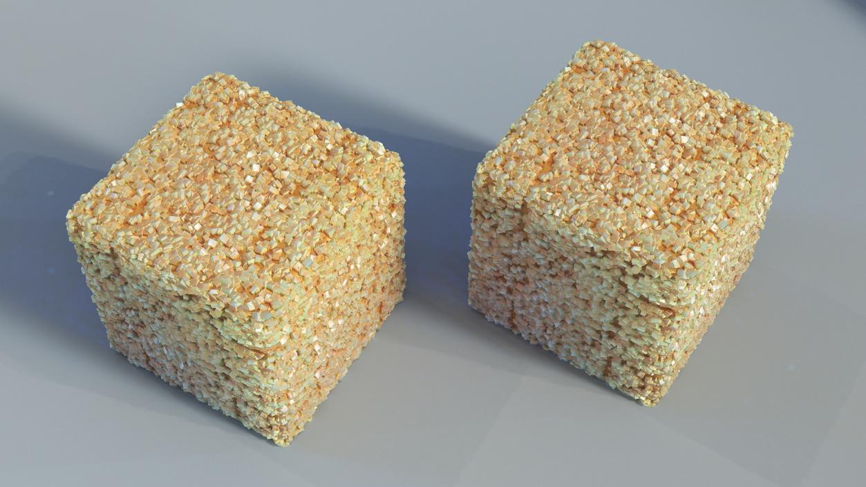 3D Brown Sugar Cubes Set