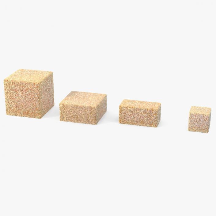 3D Brown Sugar Cubes Set