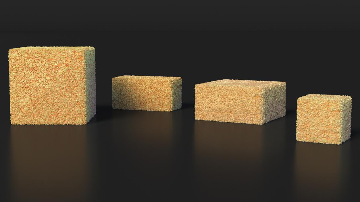 3D Brown Sugar Cubes Set