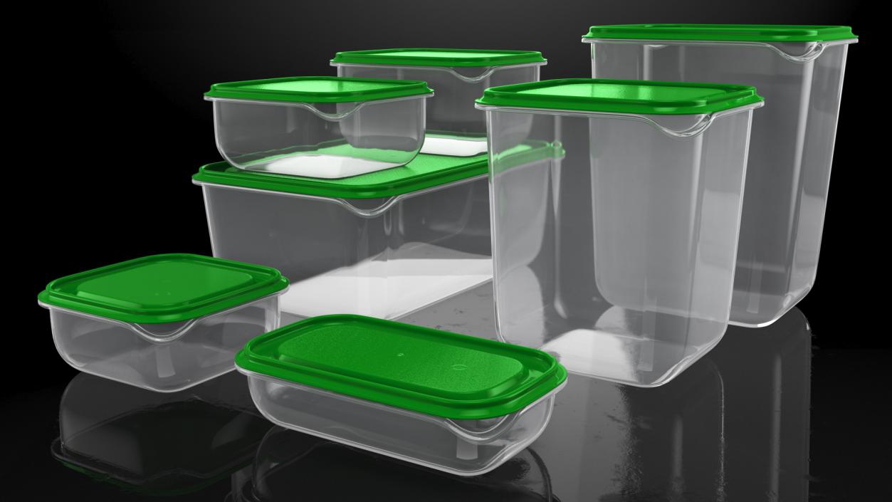 3D model Plastic Food Storage Containers Set