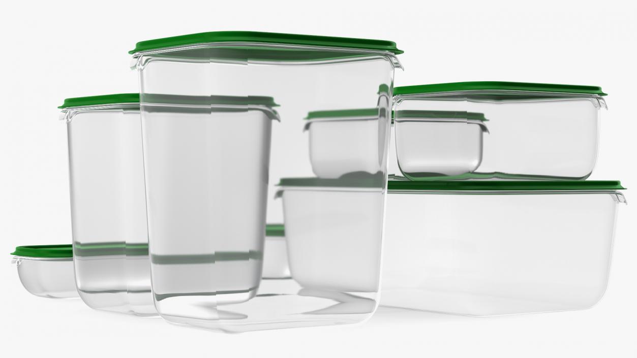 3D model Plastic Food Storage Containers Set