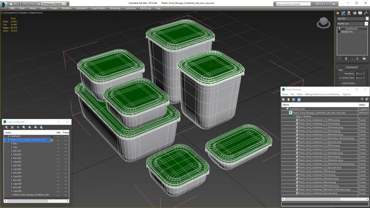 3D model Plastic Food Storage Containers Set