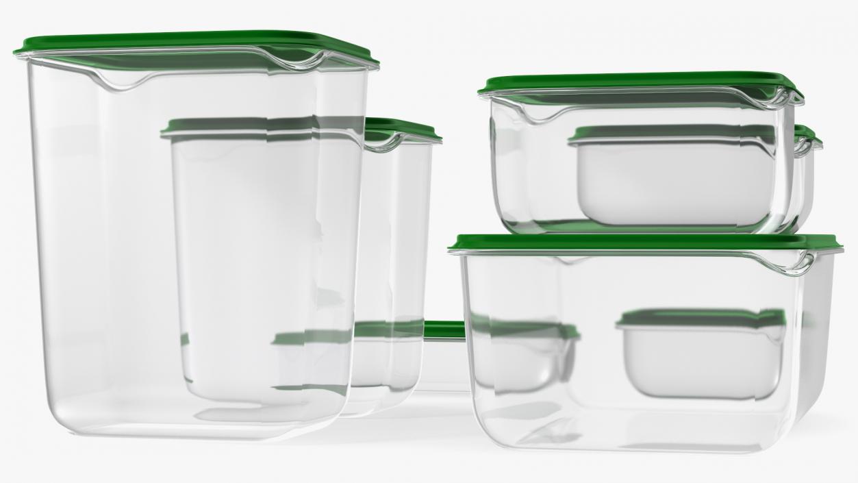 3D model Plastic Food Storage Containers Set