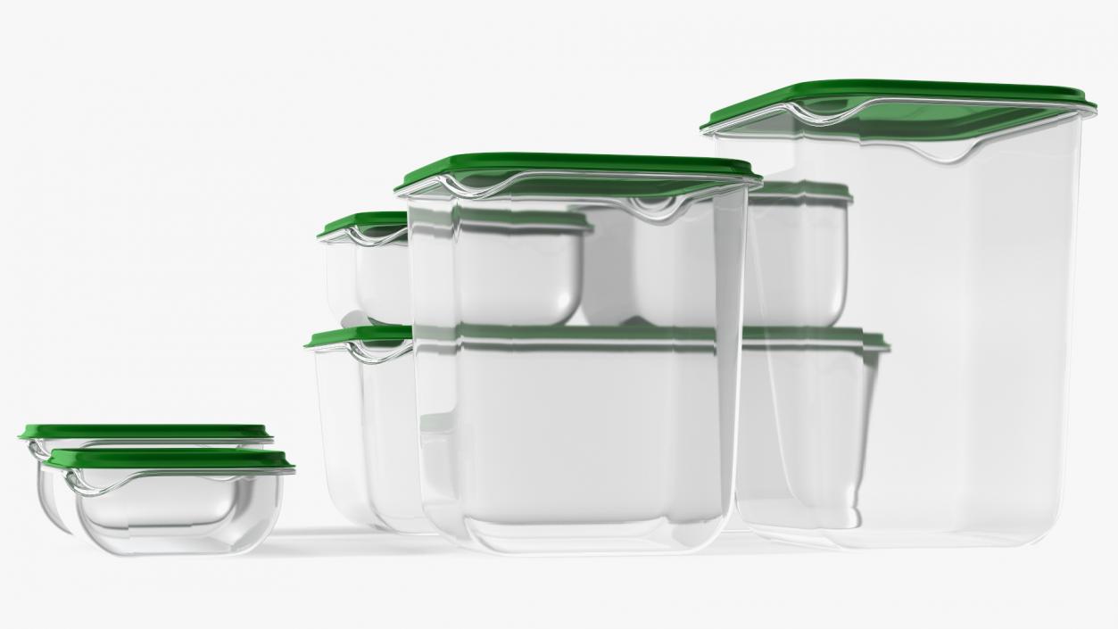 3D model Plastic Food Storage Containers Set