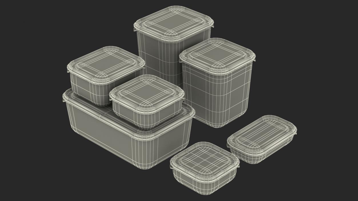 3D model Plastic Food Storage Containers Set