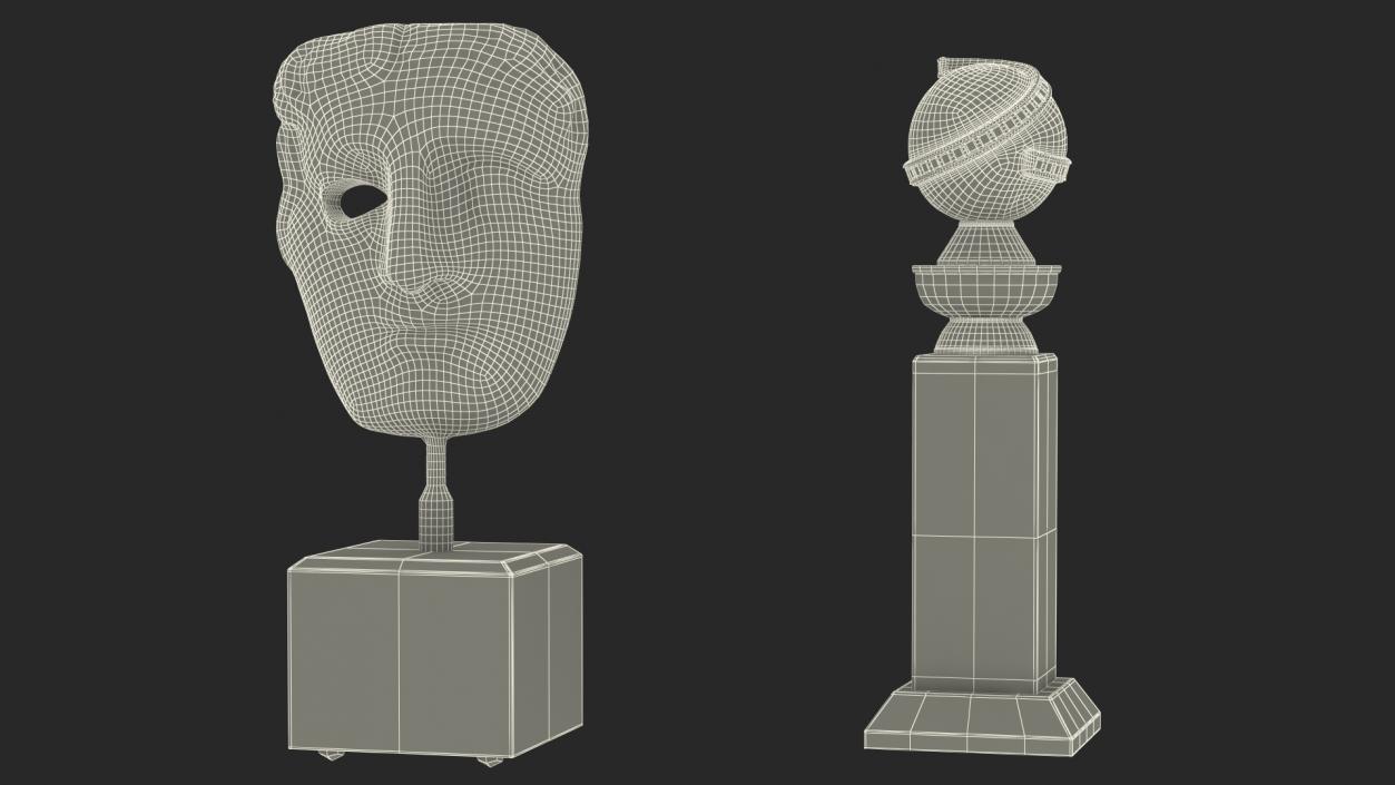 3D model Showcase with Trophies Brown Illuminated