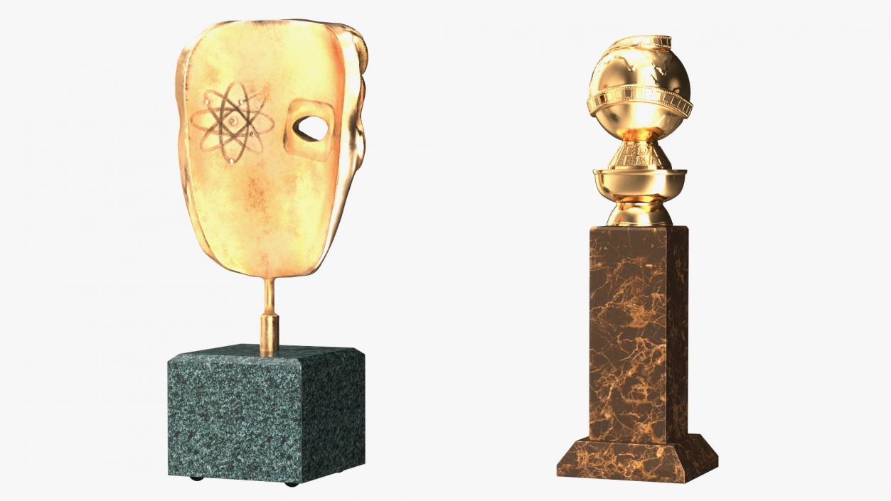 3D model Showcase with Trophies Brown Illuminated