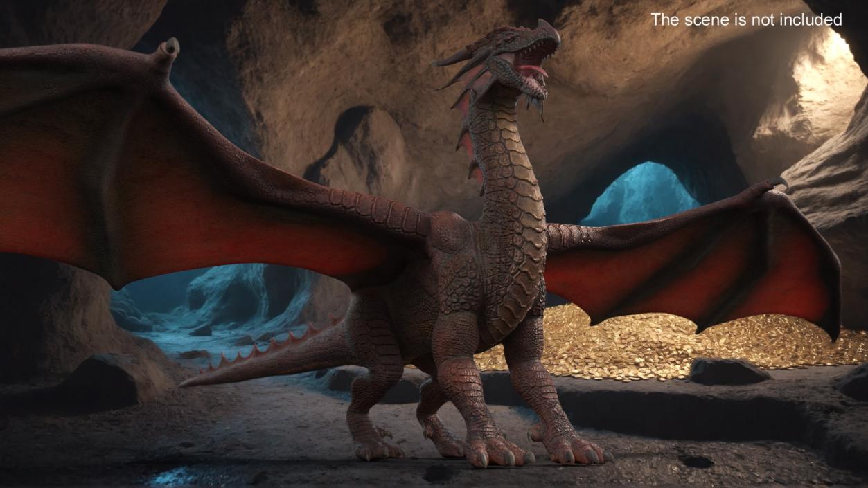 3D Red Dragon Basic Pose