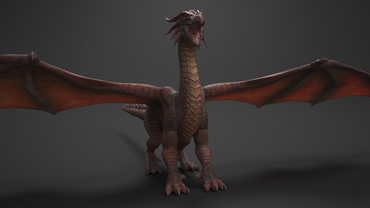 3D Red Dragon Basic Pose