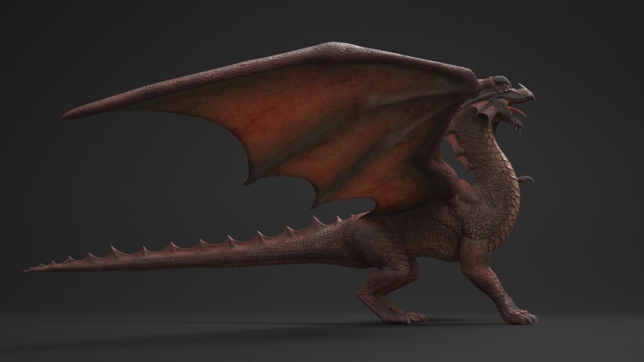 3D Red Dragon Basic Pose