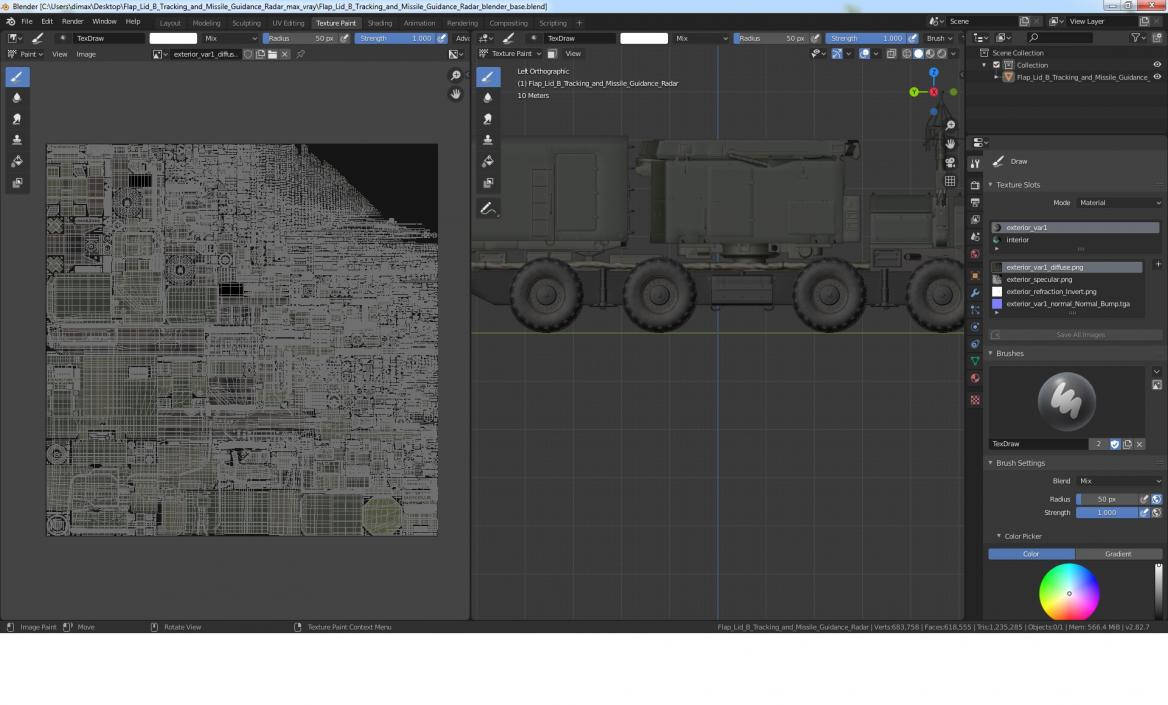 3D Flap Lid B Tracking and Missile Guidance Radar