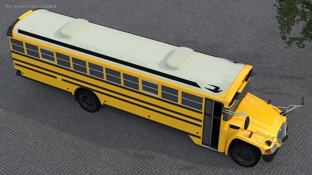 3D Blue Bird Vision School Bus Exterior Only