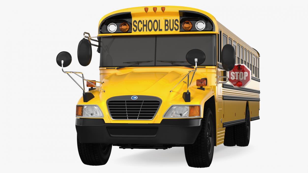 3D Blue Bird Vision School Bus Exterior Only