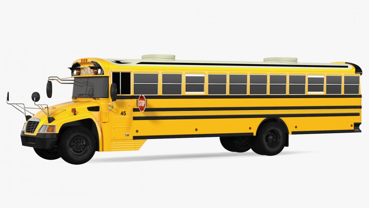 3D Blue Bird Vision School Bus Exterior Only