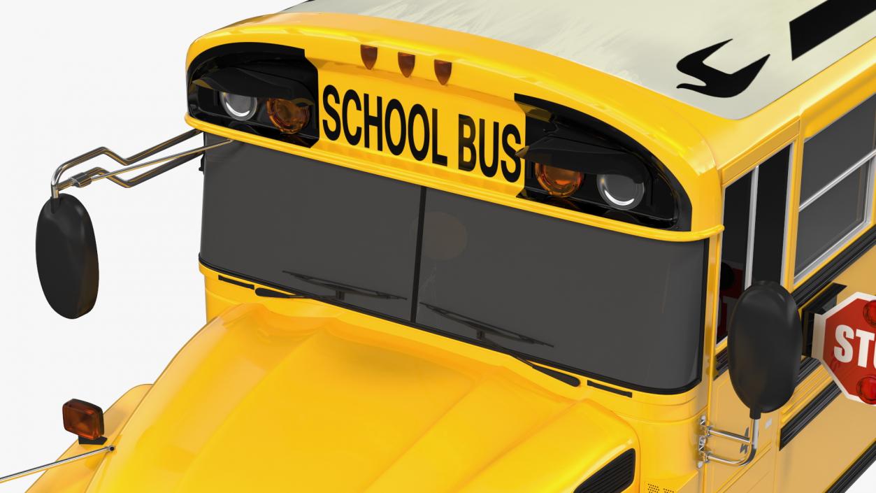 3D Blue Bird Vision School Bus Exterior Only