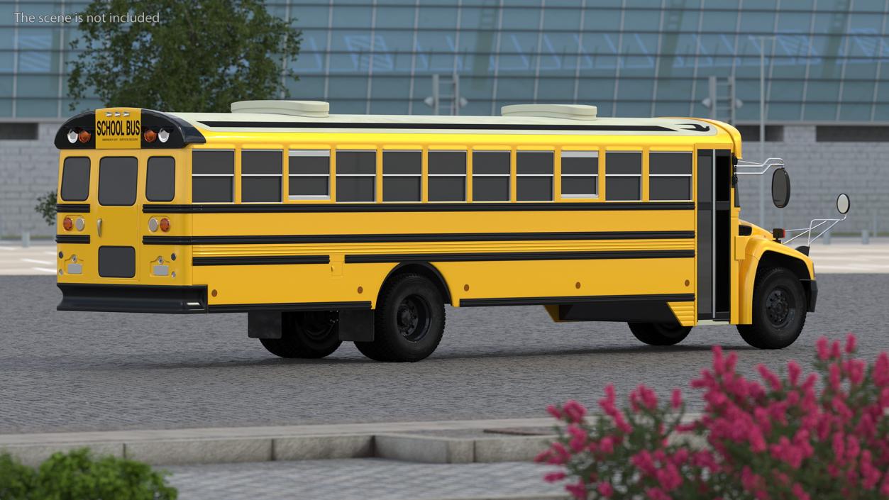 3D Blue Bird Vision School Bus Exterior Only