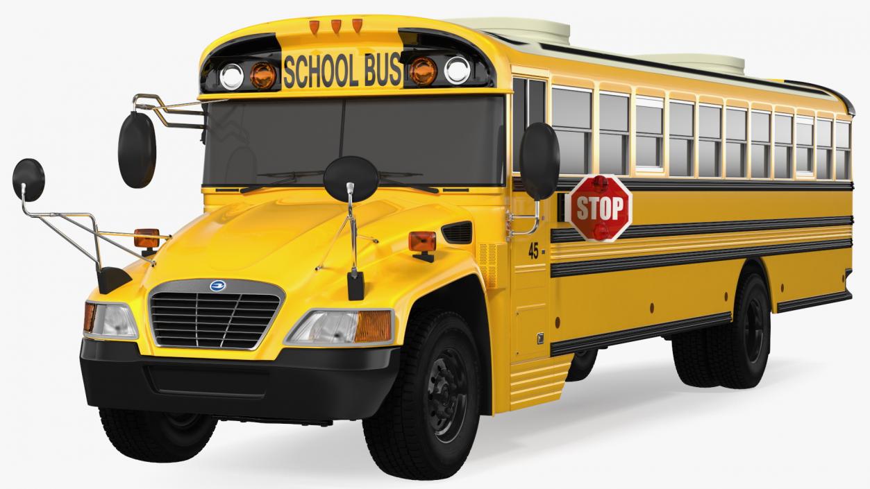 3D Blue Bird Vision School Bus Exterior Only