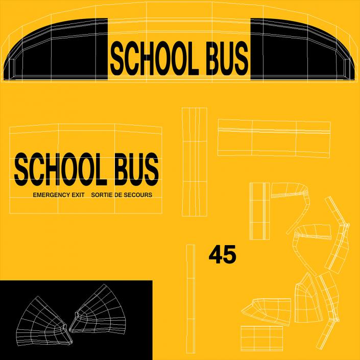 3D Blue Bird Vision School Bus Exterior Only