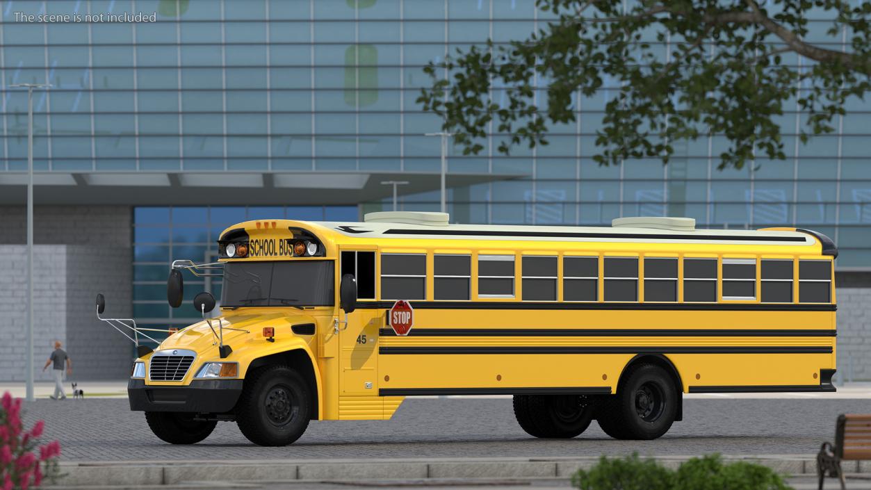 3D Blue Bird Vision School Bus Exterior Only