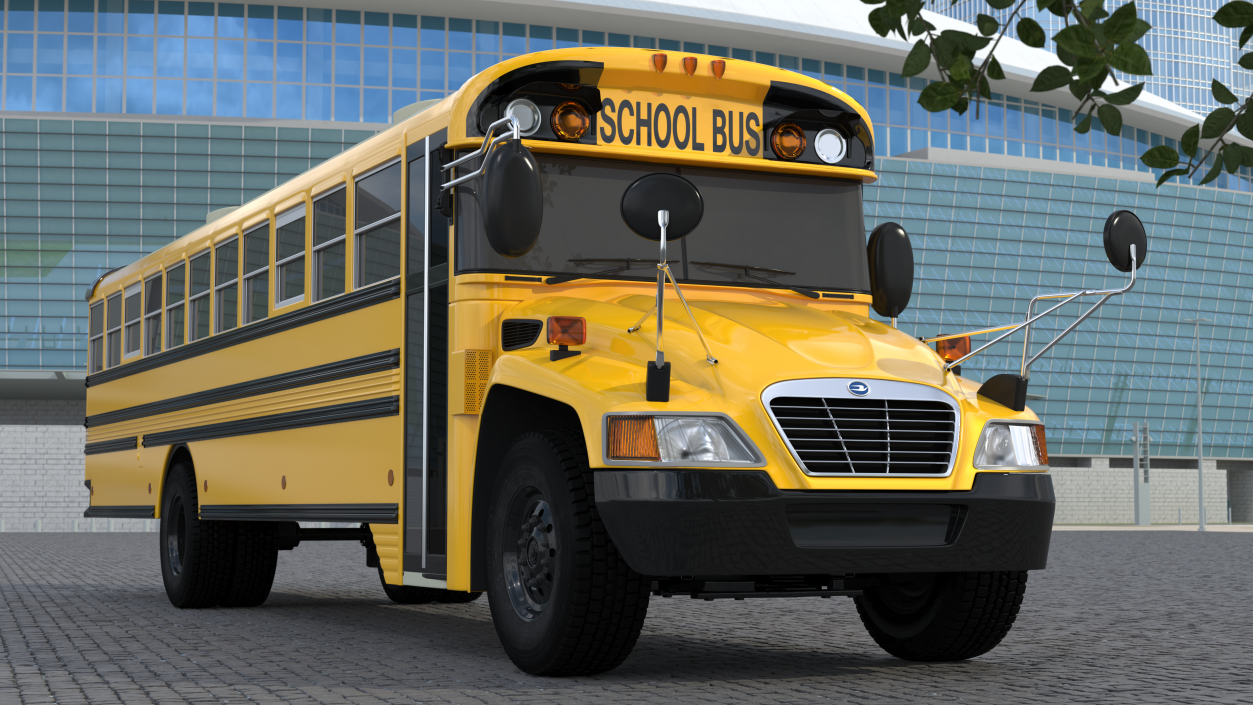 3D Blue Bird Vision School Bus Exterior Only