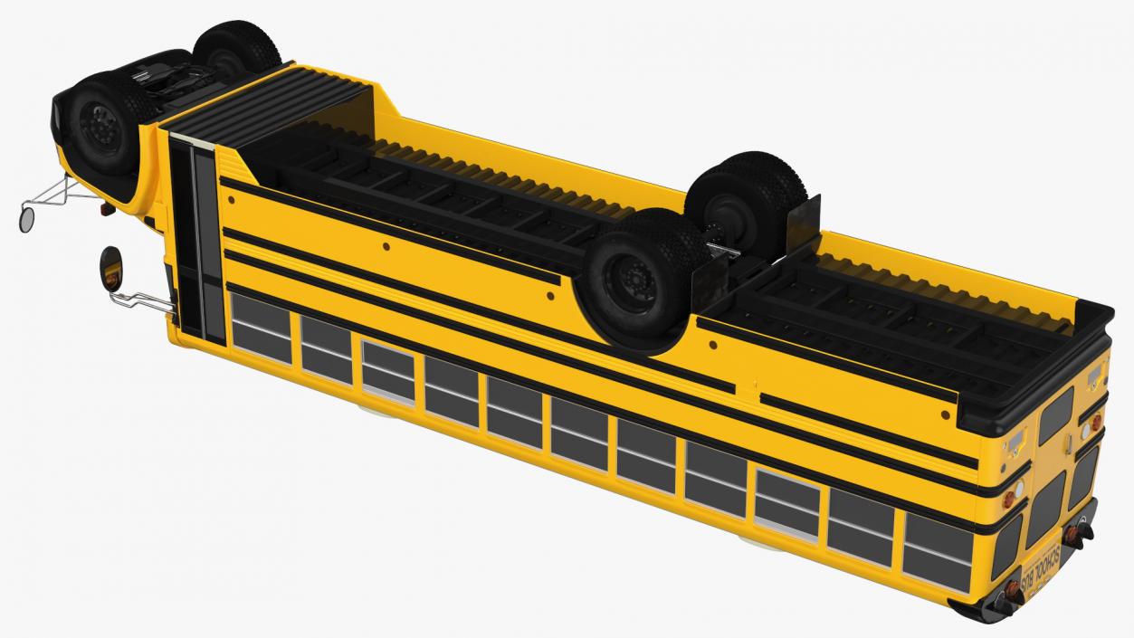 3D Blue Bird Vision School Bus Exterior Only