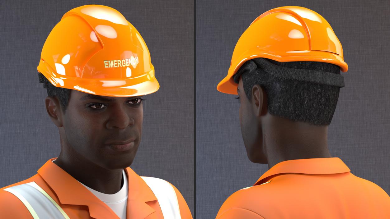 3D African American Disaster Rescuer model