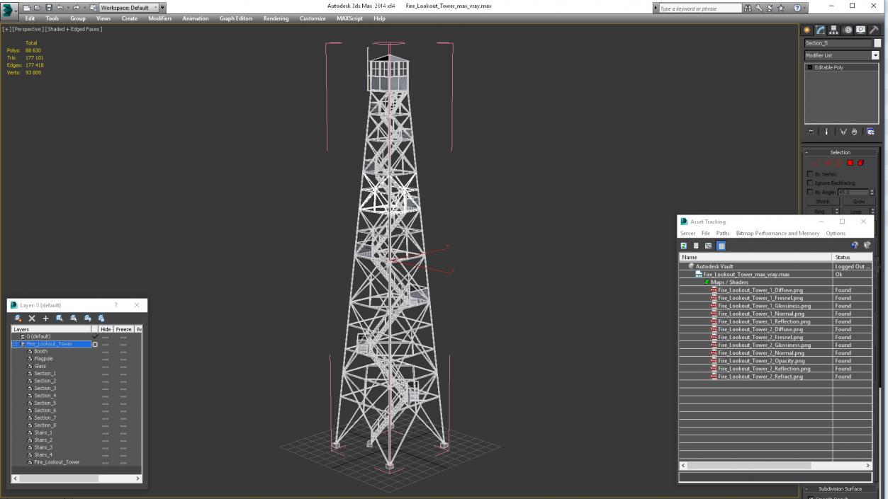 3D Fire Lookout Tower model