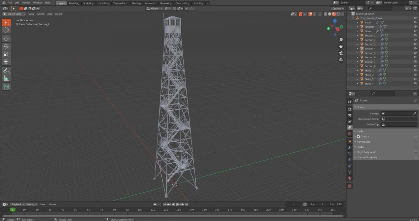 3D Fire Lookout Tower model