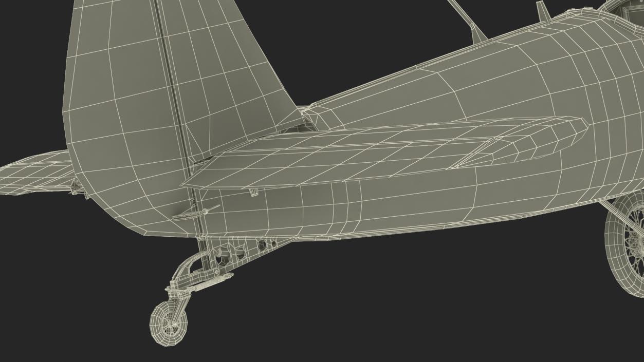 Retro Sport Plane Rigged 3D model