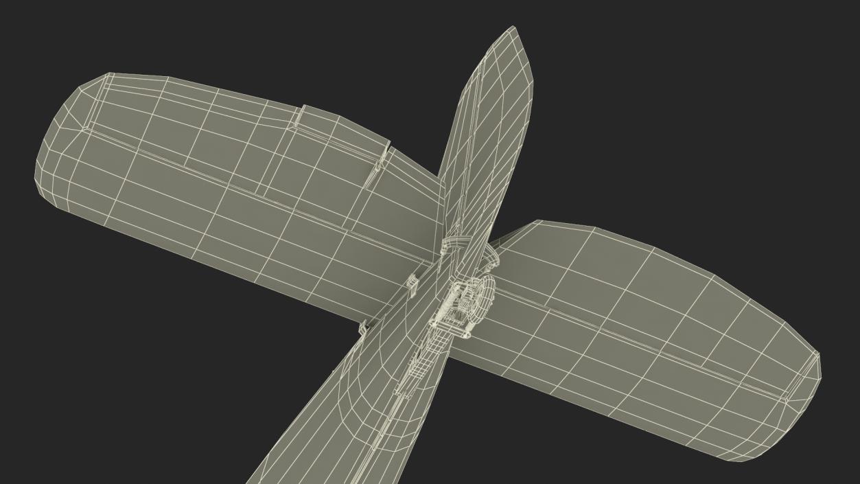 Retro Sport Plane Rigged 3D model