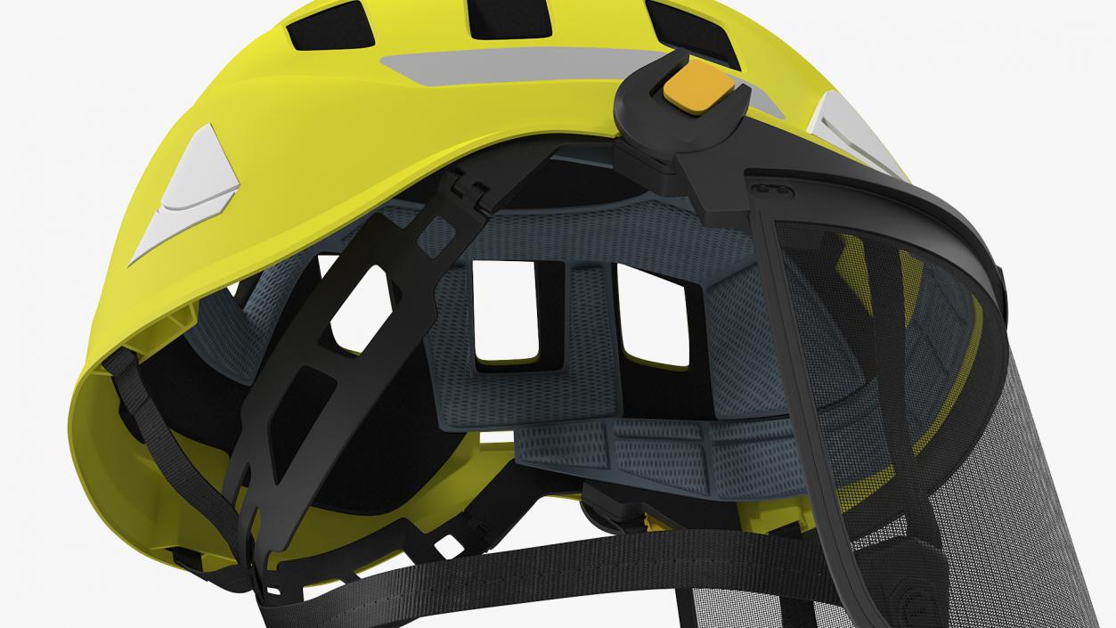 3D Petzl Strato Vent Hi-Viz Helmet with Mesh Shield model